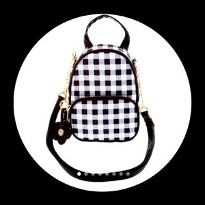 Gingham Backpack W/ Daisy Bag Charm 8" Bag BNWT SO